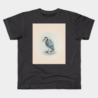 Heron in the rain Kids T-Shirt